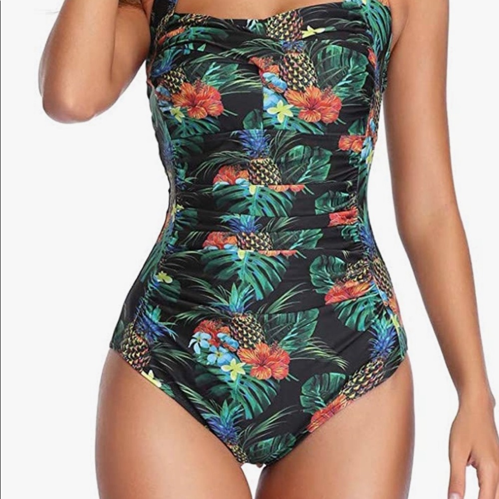 Tropical One-Piece with Tummy Control